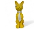 STATUE CHAT EN RESINE LUNETTES ET CRAVATE JAUNE / BLANC 80 CM
