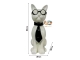 STATUE CHAT EN RESINE LUNETTES ET CRAVATE BLANC / NOIR 80 CM