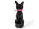 STATUE CHAT EN RESINE LUNETTES ET CRAVATE NOIR / ROSE 80 CM