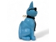 STATUE CHAT EN RESINE LUNETTES ET CRAVATE BLEU / NOIR 80 CM