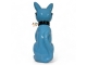 STATUE CHAT EN RESINE LUNETTES ET CRAVATE BLEU / NOIR 80 CM