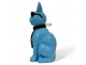 STATUE CHAT EN RESINE LUNETTES ET CRAVATE BLEU / NOIR 80 CM