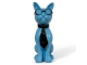 STATUE CHAT EN RESINE LUNETTES ET CRAVATE BLEU / NOIR 80 CM