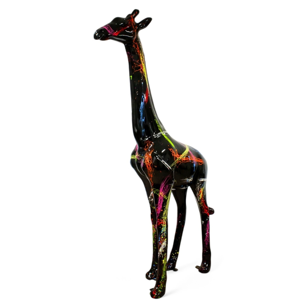 GIRAFE EN RESINE 210 CM SPLASH NOIR