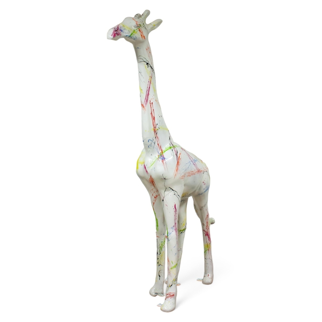 GIRAFE EN RESINE 210 CM SPLASH BLANC