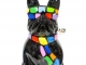STATUE BOULEDOGUE FRANÇAIS EN RESINE ASSIS LUNETTES/CRAVATE NOIR SMARTIES 80 CM