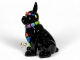 STATUE BOULEDOGUE FRANÇAIS EN RESINE ASSIS LUNETTES/CRAVATE NOIR SMARTIES 80 CM