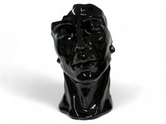 VISAGE EN RESINE NOIR H 52 CM