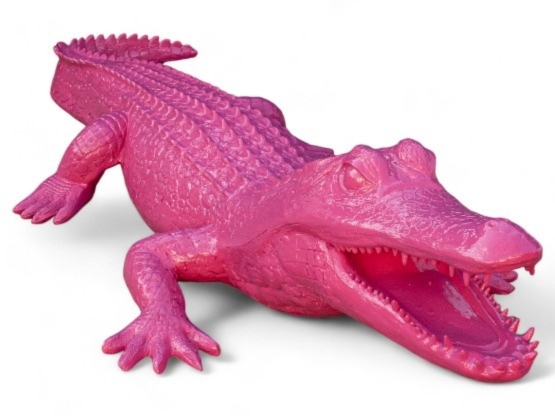 CROCODILE EN RESINE ROSE 215 CM