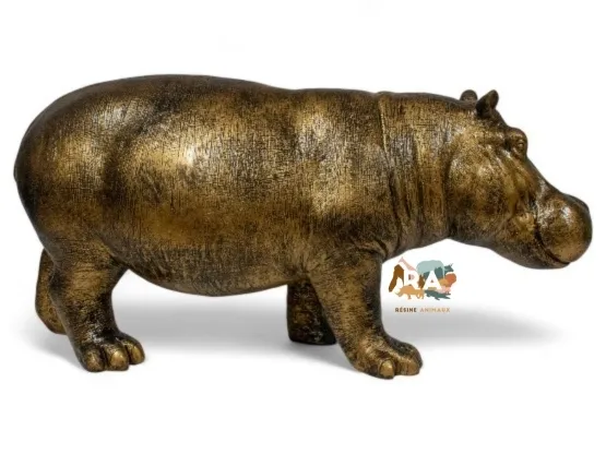 STATUE HIPPOPOTAME EN RESINE NATURA 95 CM