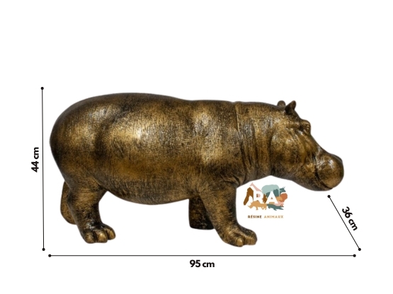 Statue Hippopotame Assis Chromé Fuchsia 24 Cm – Déco Fun Résine