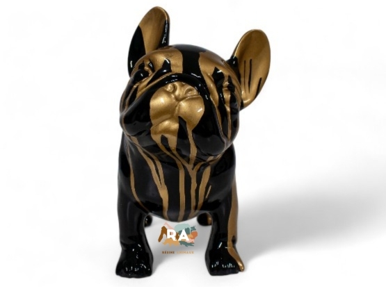 Décoration Murale Tête De Bouledogue Origami - 19x19 Cm, Noir, Fabriqué En France