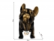 STATUE BOULEDOGUE FRANÇAIS EN RESINE NOIR OR 30 CM
