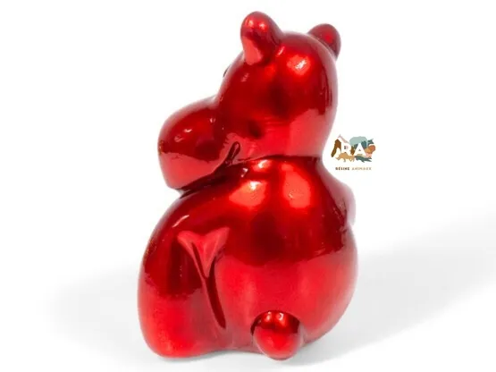 MINI HIPPO ROUGE CANDY EN RESINE H 15CM
