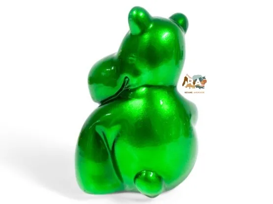 MINI HIPPO VERT CANDY EN RESINE H 15CM