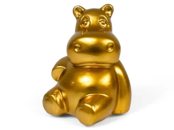 MINI HIPPO OR CANDY EN RESINE H 15CM