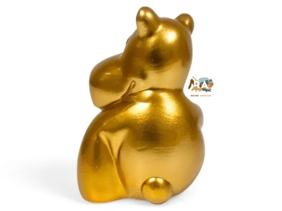 MINI HIPPO OR CANDY EN RESINE H 15CM