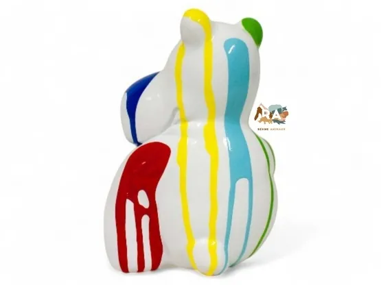 MINI HIPPO TRASH BLANC EN RESINE H 15CM