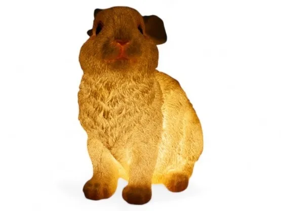 LAPIN LUMINEUX EN RESINE HT 20 CM