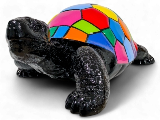 TORTUE EN RESINE NOIR SMARTIES 110 CM