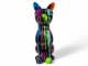 CHAT EN RESINE LUNETTES ET CRAVATE 80 CM