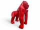 STATUE GORILLE EN RESINE ORIGAMI ROUGE XL
