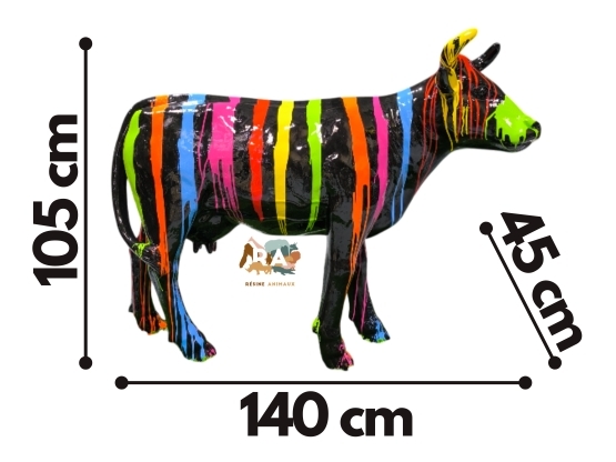 VACHE EN RESINE TRASH NOIR 140 CM - 690,00
