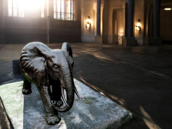 ÉLÉPHANT EN RESINE LONGUEUR 100 CM