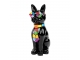 CHAT EN RESINE LUNETTES ET CRAVATE NOIR / SMARTIES 80 CM