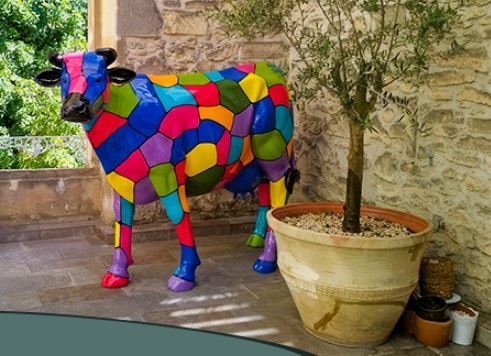 VACHE MOSAIQUE EN RESINE L 225CM