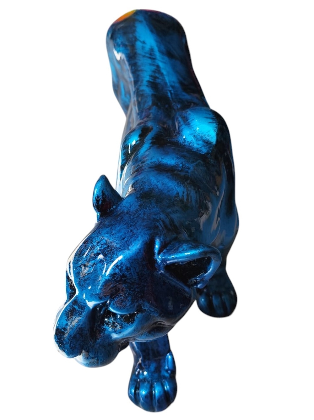 Statue Panthère Origami Multicolore - Résine 100 Cm - Décoration Intérieure