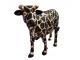VACHE XL EN RESINE MOSAIQUE NOIR/OR