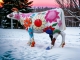VACHE A FLEURS EN RESINE L 225CM