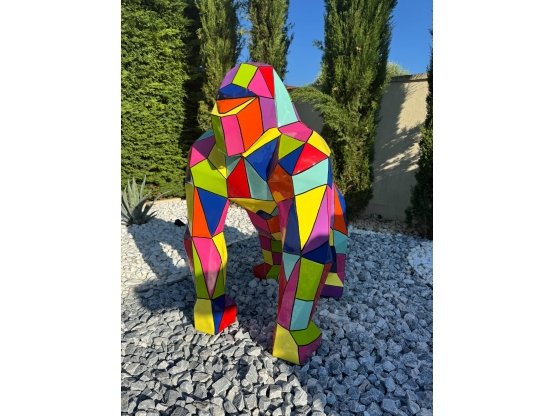 GORILLE EN RESINE ORIGAMI ARLEQUIN 135 CM