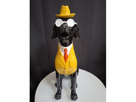 CHIEN LUNETTES CHAPEAU EN RESINE CHIEN LUNETTES CHAPEAU EN RESINE