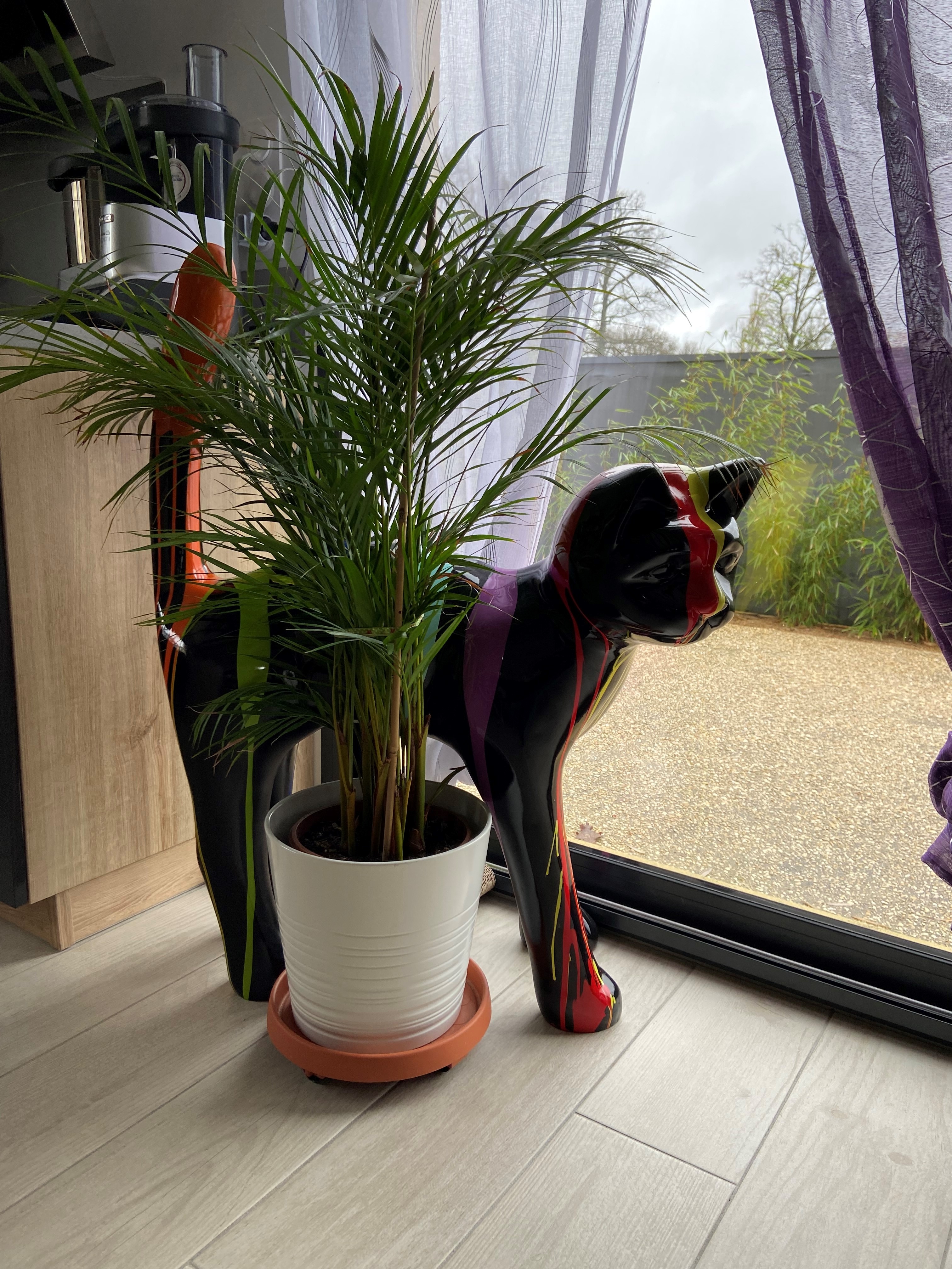 STATUE CHAT EN RESINE HT 105 CM