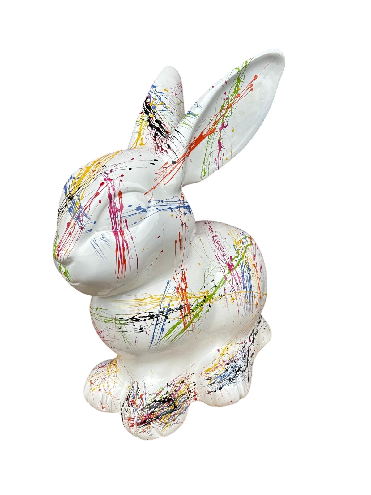 STATUE LAPIN EN RESINE HT 60 CM - SPLASH BLANC