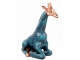 GIRAFE ASSISE EN RESINE BLEU-BRONZE 90 CM