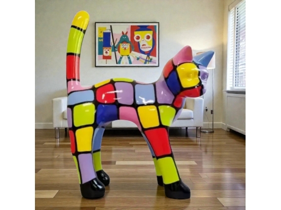 CHAT XXL EN RESINE H 150CM