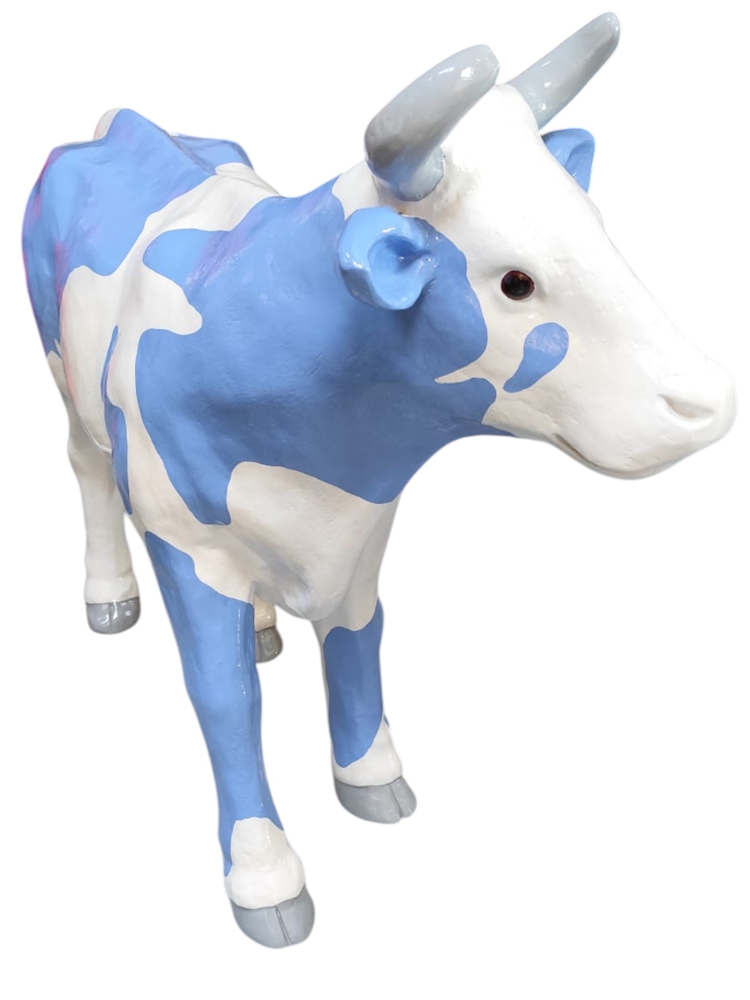 VACHE EN RESINE BLEU CERULEAN 140 CM