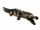 CROCODILE EN RESINE 110 CM NOIR/OR
