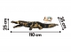 CROCODILE EN RESINE 110 CM NOIR/OR