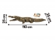 CROCODILE EN RESINE 110 CM OR PATINÉ