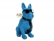 BOULEDOGUE FRANÇAIS EN RESINE LUNETTES/CRAVATE BLEU CLAIR-NOIR 80 CM