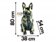 BOULEDOGUE FRANÇAIS EN RESINE LUNETTES/CRAVATE NOIR COULURES OR 80 CM