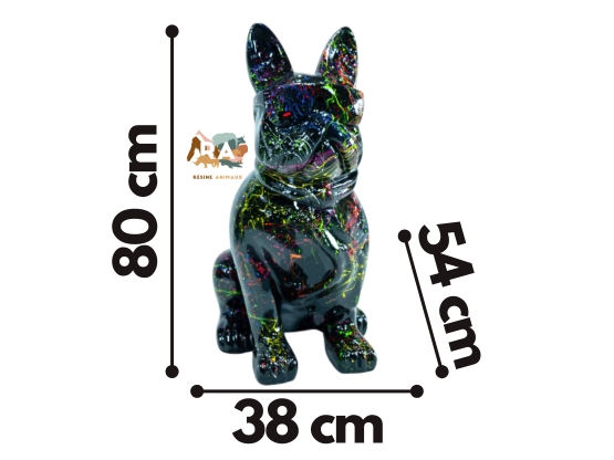 Statue et sculpture en résine d'un chien Bulldog SPLASH | Déco et Artisanat