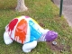 TORTUE EN RESINE TRASH BLANC 110 CM