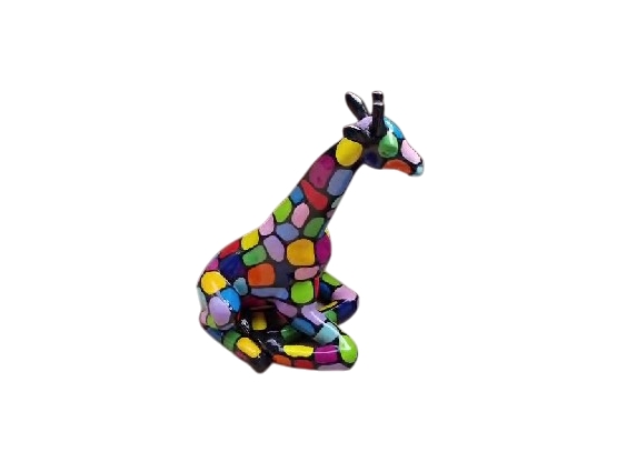GIRAFE ASSISE EN RESINE HT 85 CM SMARTIES GIRAFE ASSISE EN RESINE HT 85 CM SMARTIES