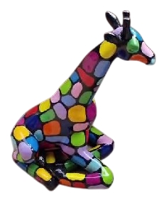 GIRAFE ASSISE EN RESINE HT 85 CM SMARTIES