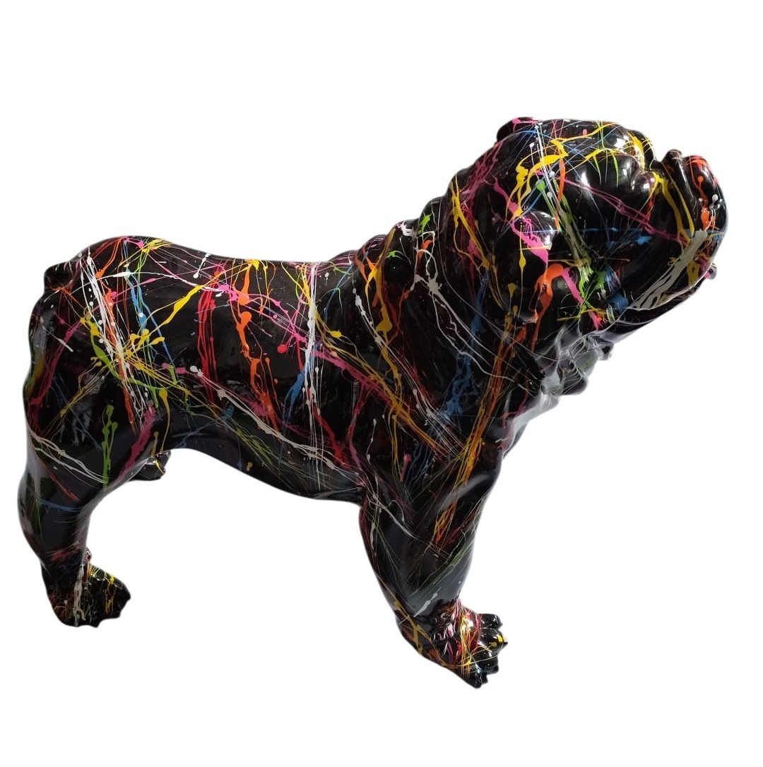 BOULEDOGUE USA EN RESINE SPLASH NOIR 90 CM